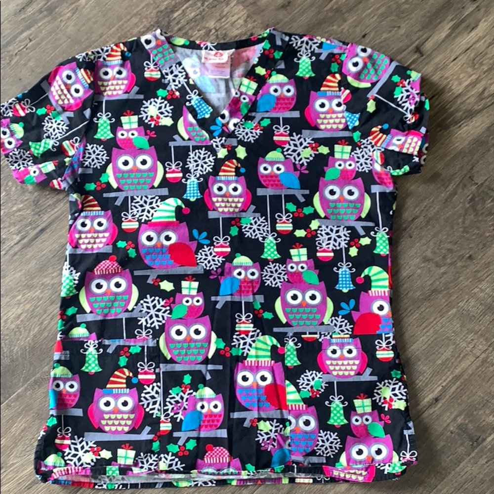 Owls Christmas Scrub top